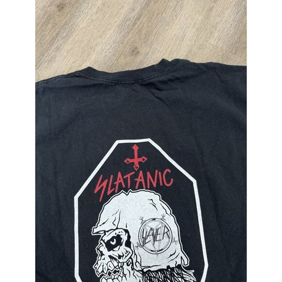 Vintage Y2K Slayer Slatanic Wehrmacht Skull Soldier Band Tee Album Tour Concert - Picture 11 of 16